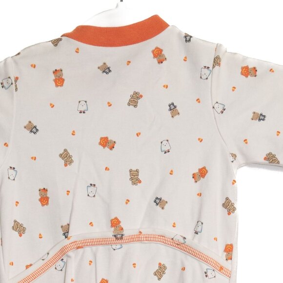 Halloween-Themed Baby Onesie Pajamas Size 6M By Carters White & Orange Cotton - Picture 6 of 8